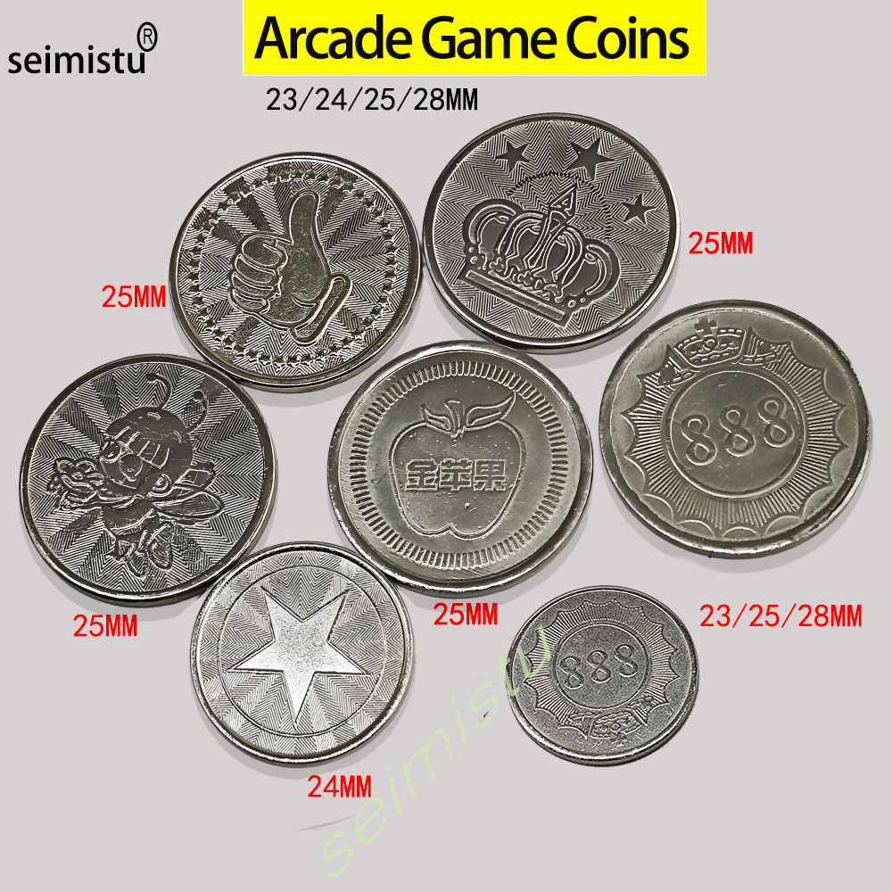 Arcade Ticket Machine - 100 stks Rvs 23/24/25mm Tokens Kroon