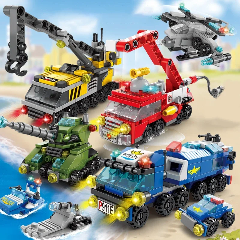 Claw Crane Machine - City Fire Car bouwstenen voor kinderen,