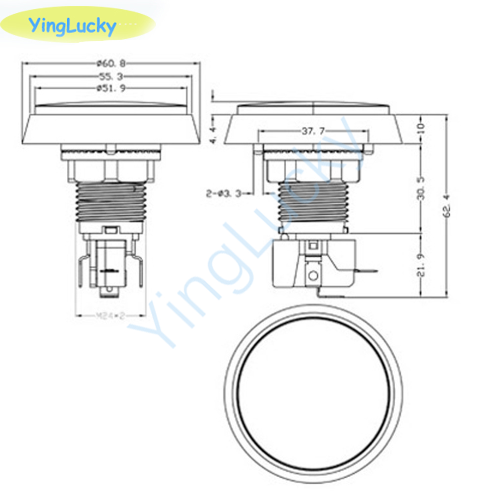 10 Stuks Arcade Knop 60Mm Led  - Coin Acceptor Selector recensie en prijs